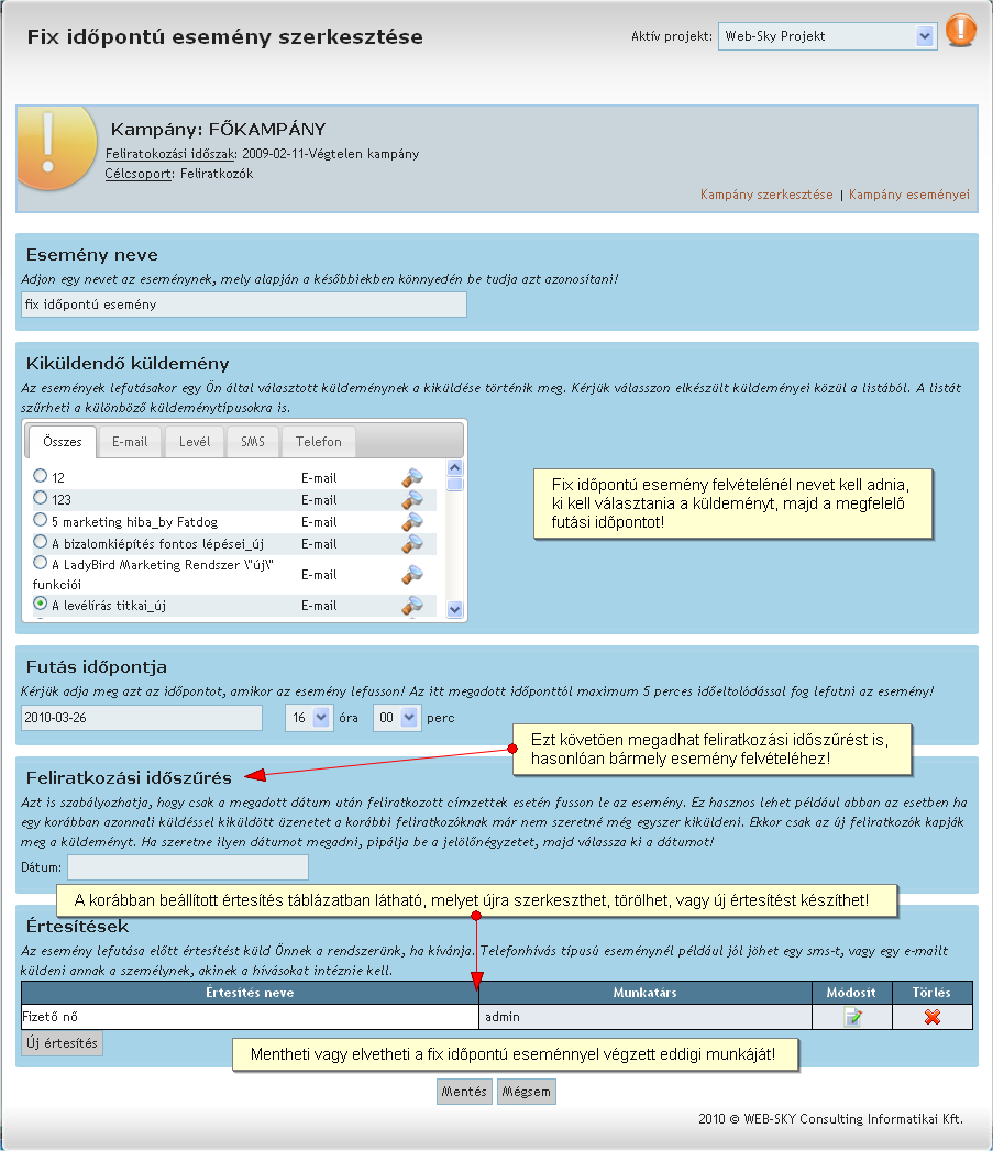 Fix időpontú esemény szerkesztése Fix időpontú esemény szerkesztése